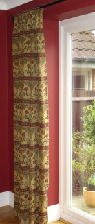 Resumo made to measure curtains in red and gold tapestry fabric 